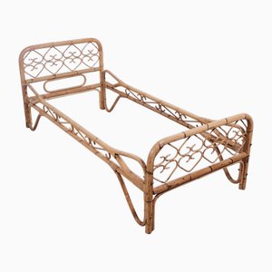 Vintage Italian Single Bamboo Bed Frame, 1970s