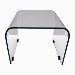 Table Basse Carrée Aquamarine en Verre par Pietro Chiesa pour Fontana Arte, 1980s