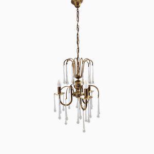 Vintage Italian Murano Glass Teardrop Chandelier, 1970s