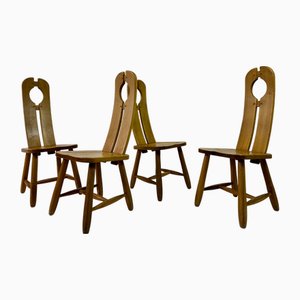 Oak Dining Chairs by De Puydt, 1960s, Set of 4