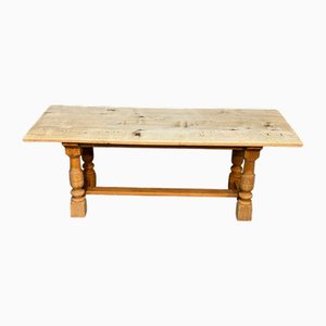 Mesa de comedor francesa de roble blanqueado, 1925