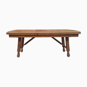 Brutalist Oak Dining Table by Guillerme Et Chambron for Votre Maison