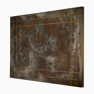 Mid-Century Murano Glass and Brass Console Wall Mirror