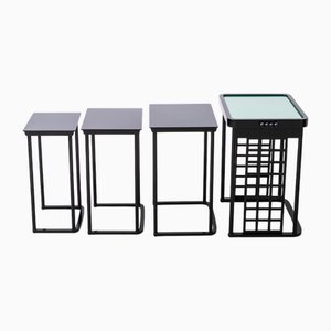 Tavolini ad incastro secessionisti di Josef Hoffmann per Jacob & Josef Kohn, 1906, set di 4