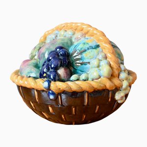 Large Art Deco Fruit Basket in Ceramic, 1920s