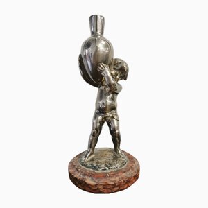 Cherubino Louis Kley in bronzo argentato, fine XIX secolo
