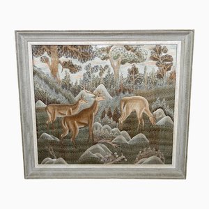 Tapisserie Brodée en Soie, Indochine, Vietnam, 1940s