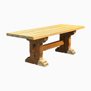 Mesa de comedor de granja de roble blanqueado, 1925