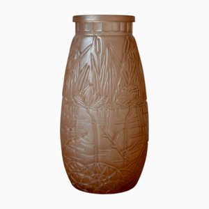 Vase Art Déco en Verre Rose, 1930