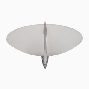 Vintage Postmodern Blauet Aluminium & Glass Wall Lamp, Spain, 1980s