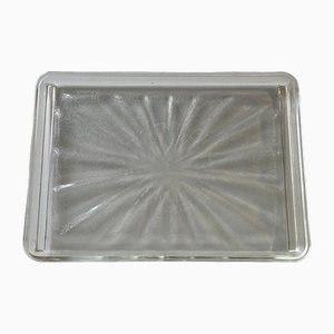 Vintage Glass Serving Tray with Starburst Motif, 1980s