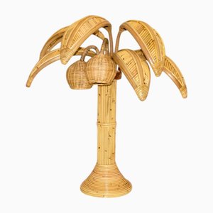 Rattan Palm Table Lamp