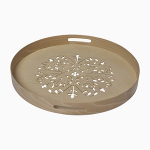 Giant Round Perforated Tray with Baroque Motif by Villahomecollection