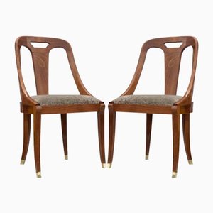Vintage Esszimmerstühle aus Buche mit gebogener Rückenlehne, 1930er, 2er Set