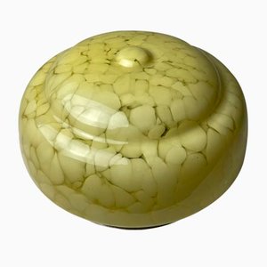 Art Deco Yellow Glass Ceiling Lamp, 1950s
