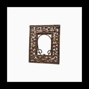 Marco de fotos francés de metal, de finales del siglo XIX