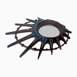 Miroir en Forme de Soleil en Résine, 1950s