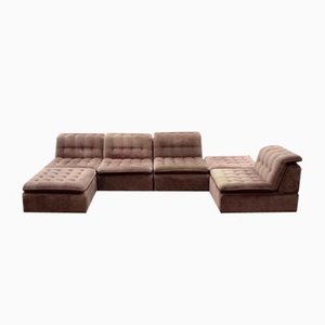 Vintage Brown Modular Sofa, 1970s, Set of 6