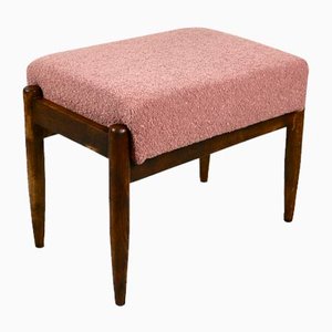 Rosa Vintage Boucle Hocker von Homa, 1970er