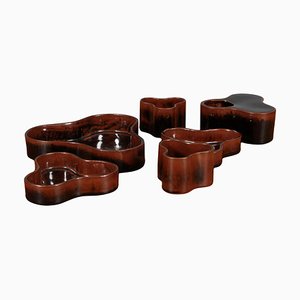 Vasi e ciotole attribuiti a Tue Poulsen, anni '60, set di 3