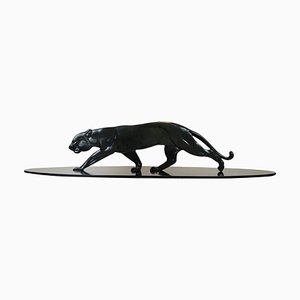 Art Deco Panther Sculpture, 1930s, Bronze