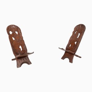 Sedie vintage intagliate, set di 2