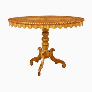 19th Century Inlaid Burr Birch Oval Occasional Table