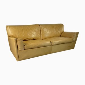 Italienisches 3-Sitzer Schlafsofa aus Leder, 1980er