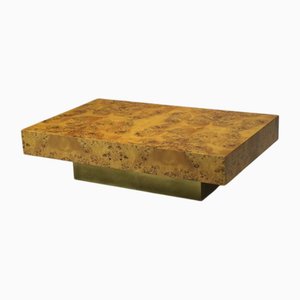 Table Basse en Loupe de Bois par Roche Bobois, 1970s