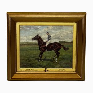 Alfred Charles Havell, Victor Wild Racehorse, Vincitore dell'Incoronation Cup with Jockey Mornington Cannon, 1890, Olio su tela