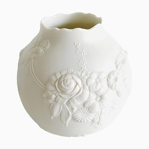 Vintage Biscuit Porcelain Floral Pattern in Relief Vaes from AK Kaiser