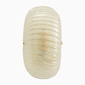 Lampada da parete vintage in vetro di Murano con struttura in ottone, Italia, anni '90