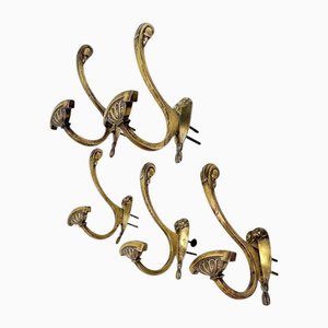 19th Century Bronze Coat Hooks, France, Set of 5