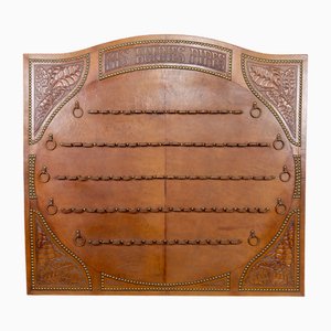 Porte-Pipe à Tabac en Cuir Repoussé, France, 20ème Siècle