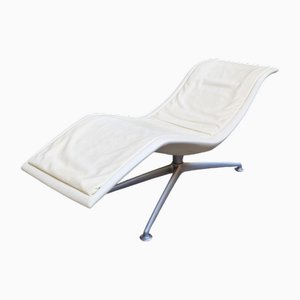 Chaise longue Larus Massage in pelle bianca di Poltrona Frau, 2000