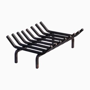 Brutalistische Minimalistische Andiron Struktur aus Schmiedeeisen, Frankreich, 1960er