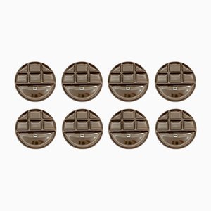 Plats en Céramique Marron par Ambrogio Pozzi, Italie, 1970s, Set de 8