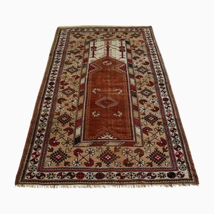 Vintage Turkish Handmade Melas Prayer Rug, 1950s