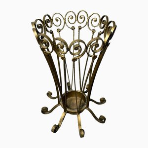 Gilded Wrought Iron Umbrella Stand in the style of Pier Luigi Colli