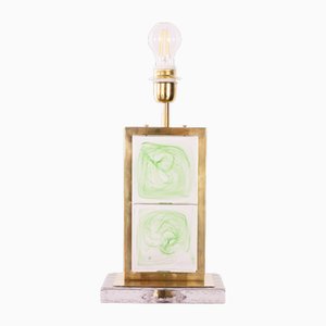 Italienische Handgefertigte Künstlerische Tischlampe zum Sammeln aus Muranoglas & Messing, Italien