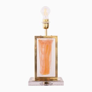 Italian Collectable Handmade Artistic Table Lamp in Murano Glass & Brass, Italy