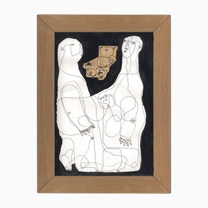 Isheanesu Dondo, Bird Season, 2024, Acrylique, Stylo et Collage sur Papier