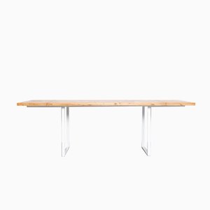EIJSDEN Recycled Lumber & Steel Table with Extensions by Johanenlies