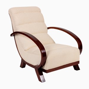 Art Deco Armchair in Linen Fabric by Nobilis, Sweden, 1920s