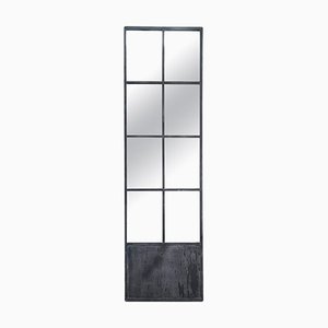 Italian Modern High Rectangular Mirror in Black Metal, 1990s