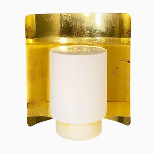 Mid-Century Modern Brass & Glass Wall Light by Jakobsson for Ab Markaryd, Sweden, 1970s