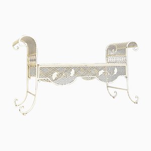 Mid-Century Modern Italian Classic White Iron Outdoor Bench, 1960s