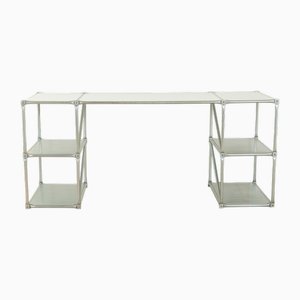 Scrivania vintage in acciaio inossidabile, anni '80