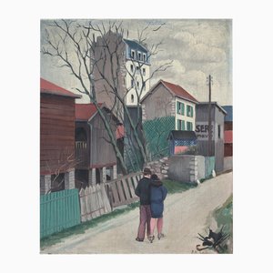 John Reitz, Promenade d'amoureux, 1929, Oil on Canvas