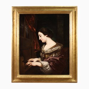 Italian Artist, Saint Cecilia at the Organ, 1650, Oil on Canvas